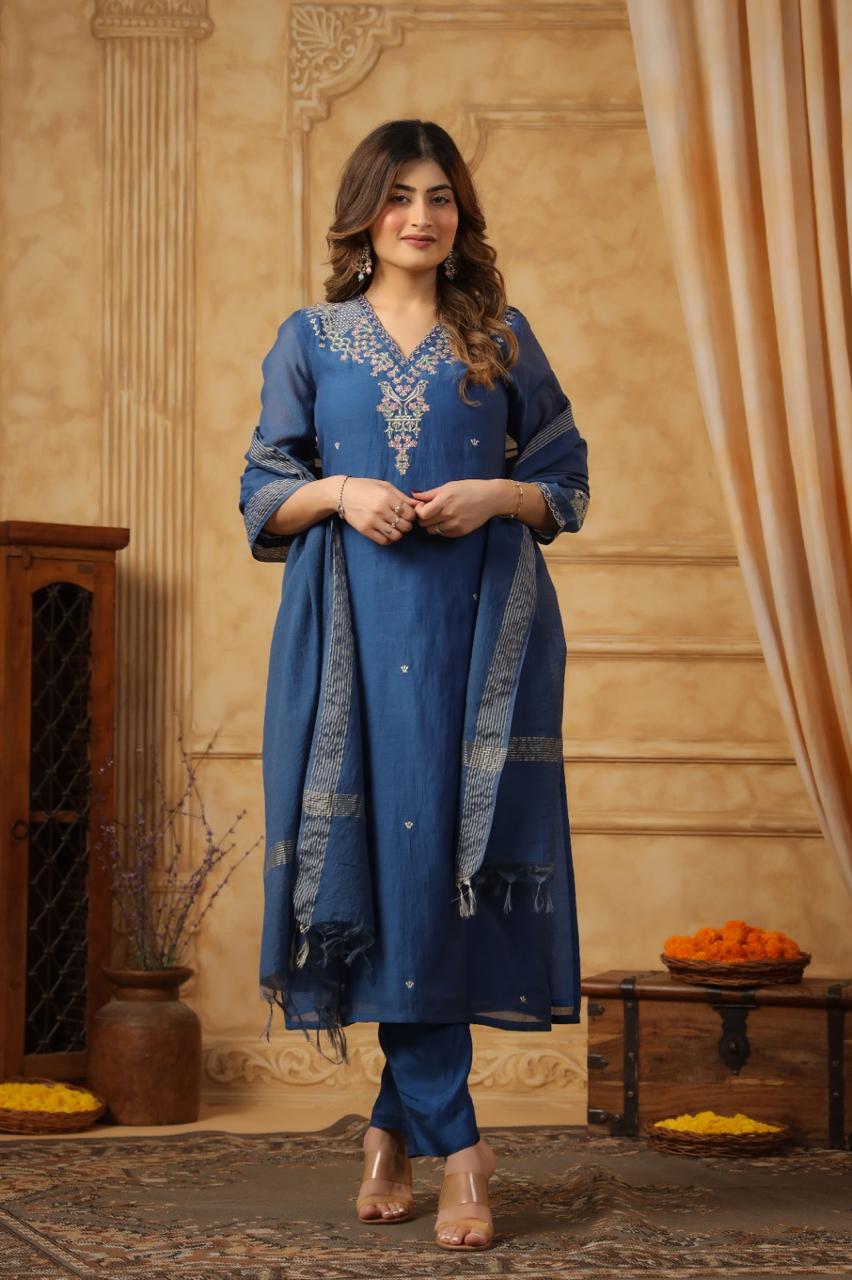 AKSHI MUSLIN DRESS WITH DUPATTA