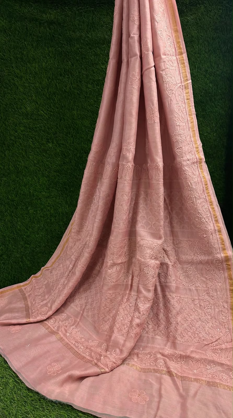 Chanderi Silk Chikankari Saree
