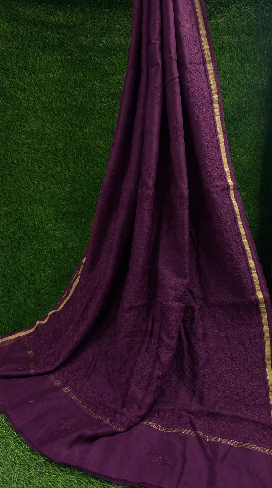 Chanderi Silk Chikankari Saree