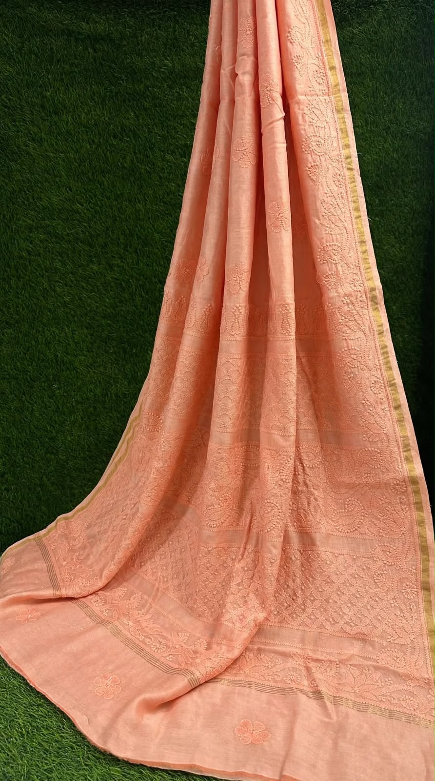 Chanderi Silk Chikankari Saree