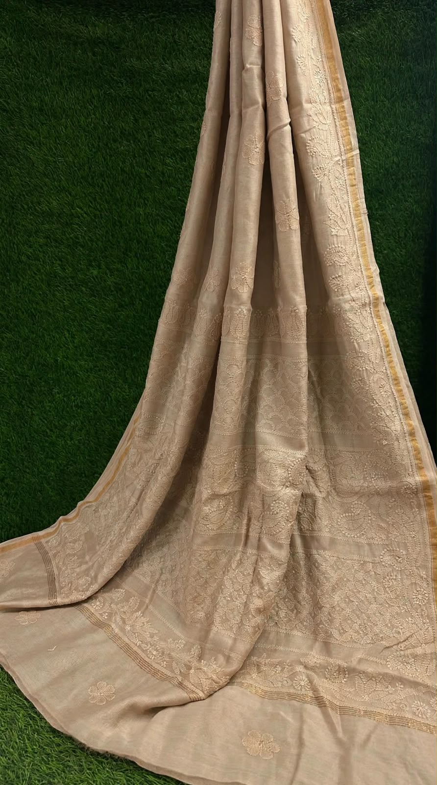 Chanderi Silk Chikankari Saree