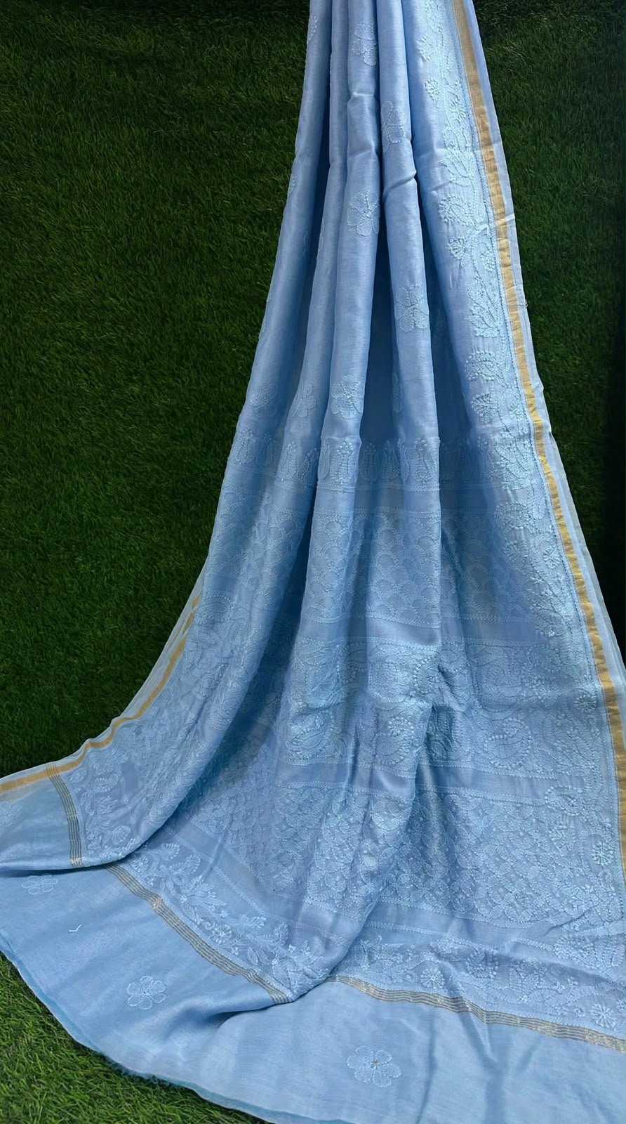 Chanderi Silk Chikankari Saree