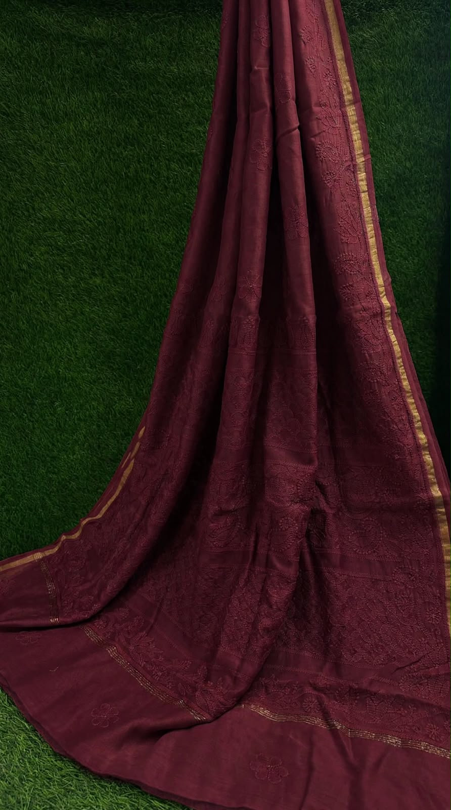 Chanderi Silk Chikankari Saree