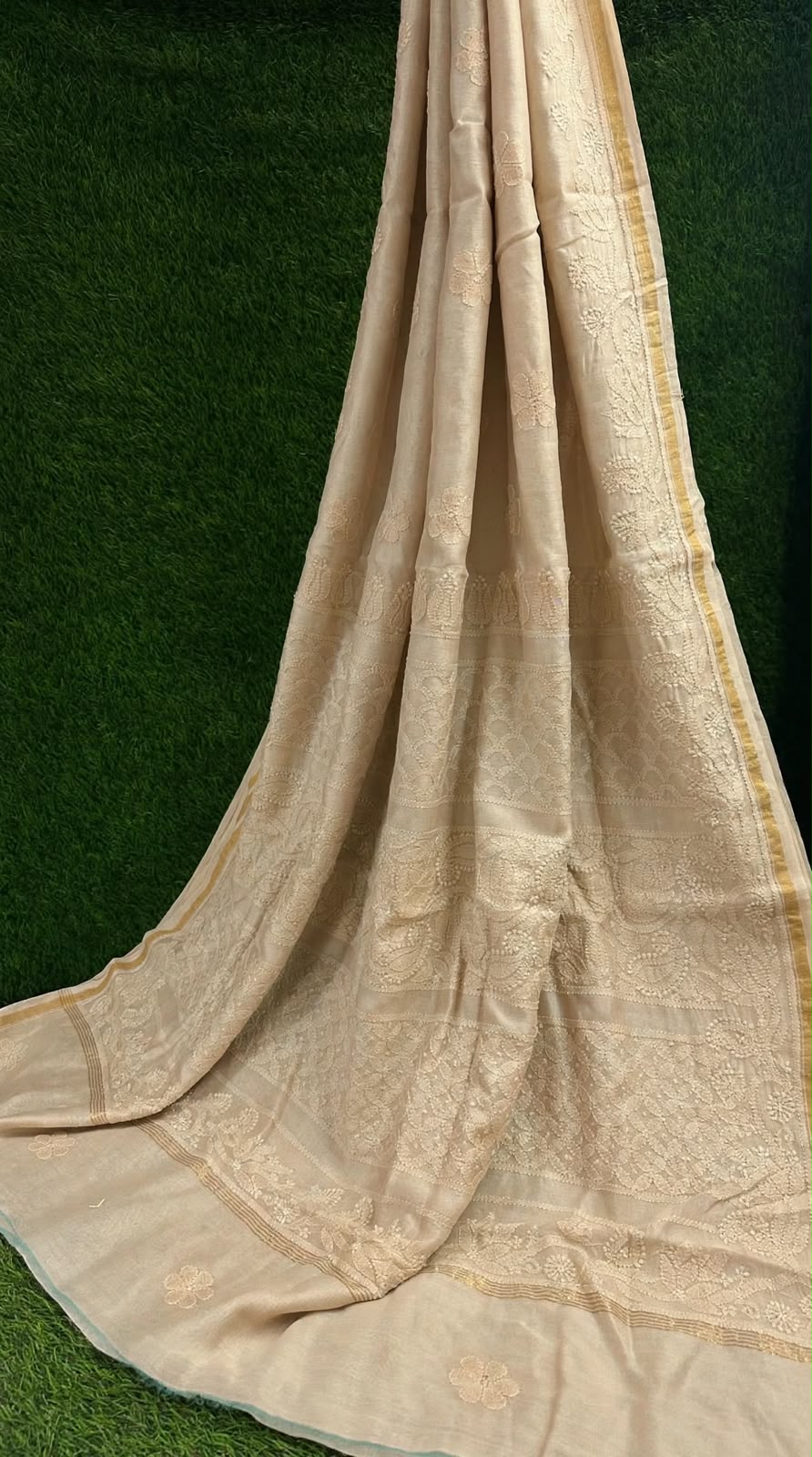 Chanderi Silk Chikankari Saree