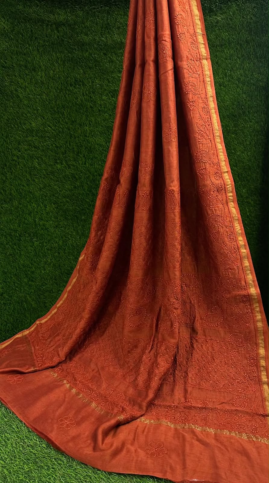 Chanderi Silk Chikankari Saree
