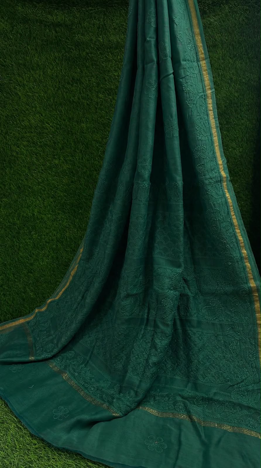 Chanderi Silk Chikankari Saree