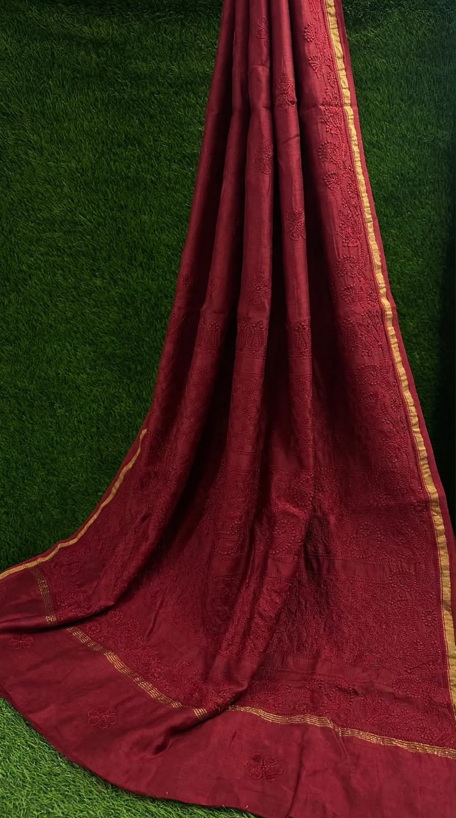 Chanderi Silk Chikankari Saree