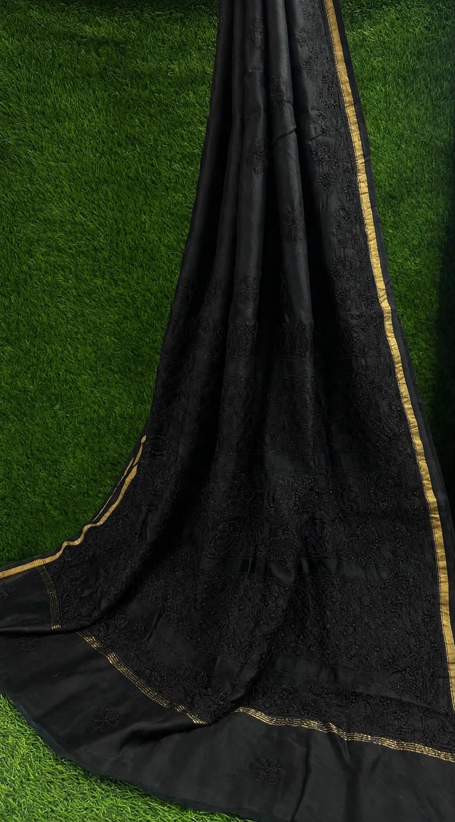 Chanderi Silk Chikankari Saree