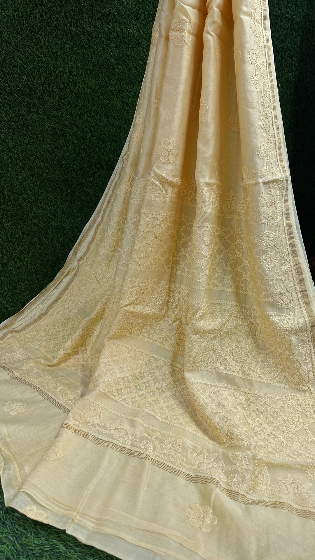 Chanderi Silk Chikankari Saree