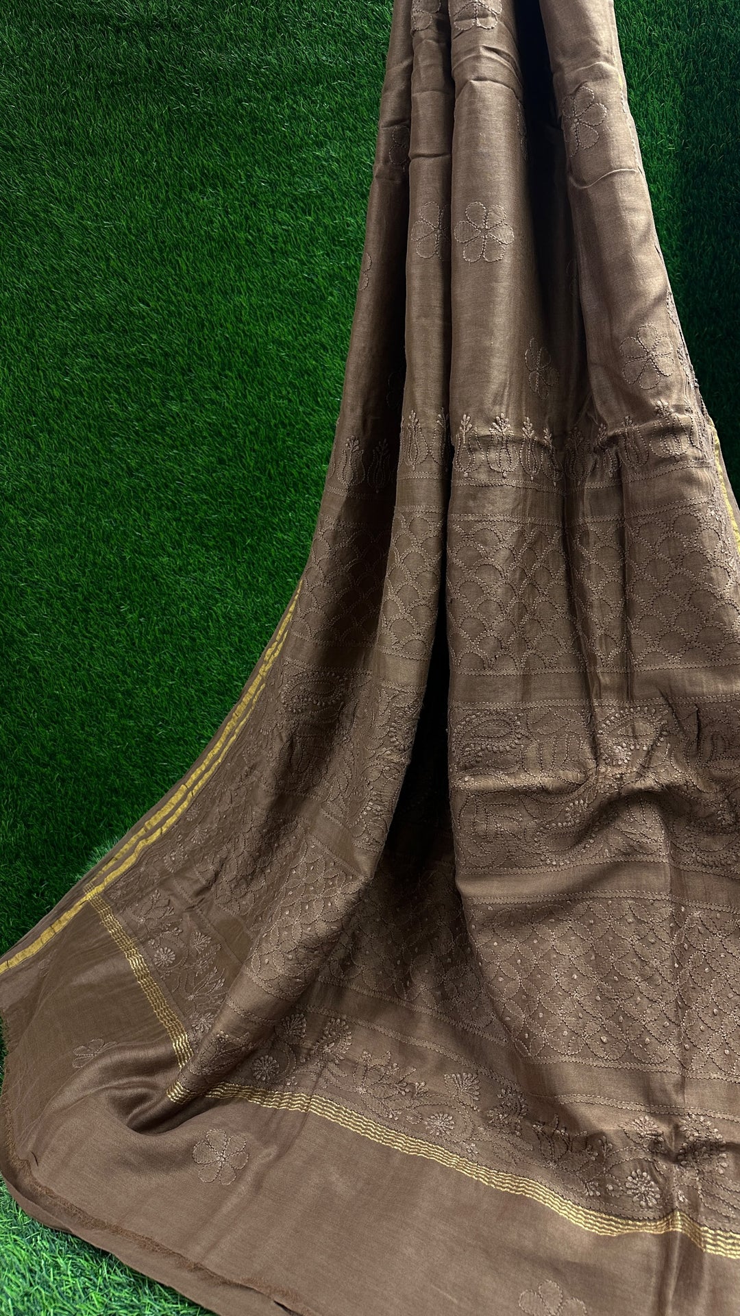 Chanderi Silk Chikankari Saree