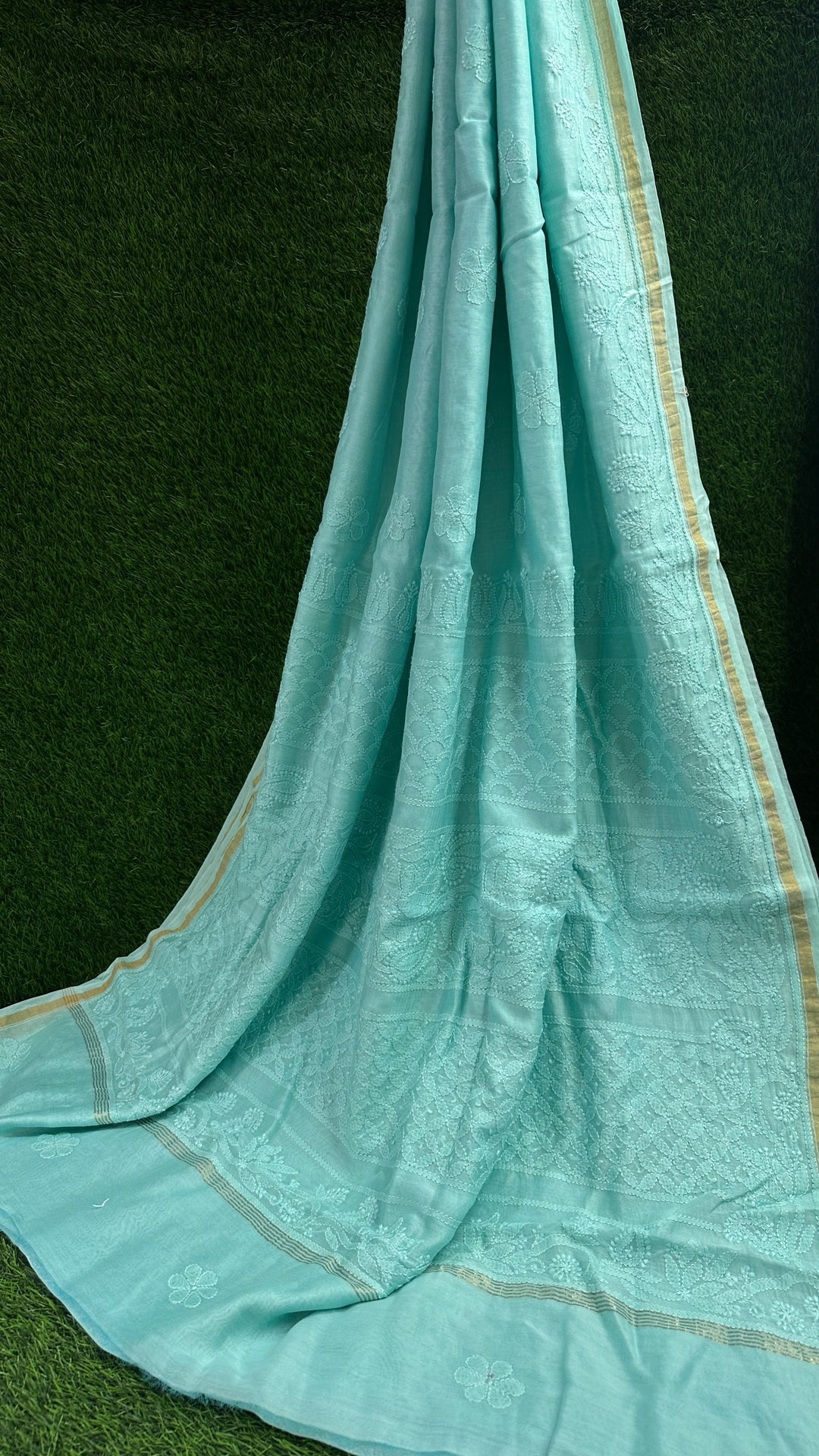Chanderi Silk Chikankari Saree
