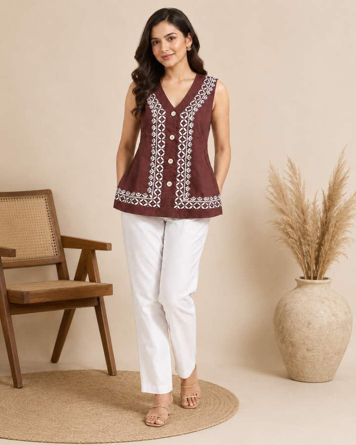 Zainab Chikankari Cotton Top