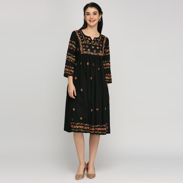 CHIKANKARI COTTON DRESS