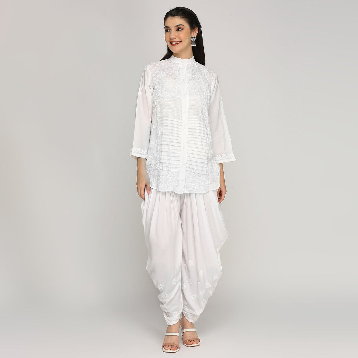 Chikankari Rayon  Dhoti Pants