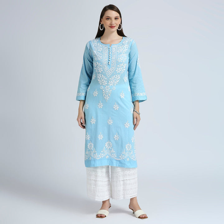 MASUMA COTTON CHIKANKARI LONG KURTI