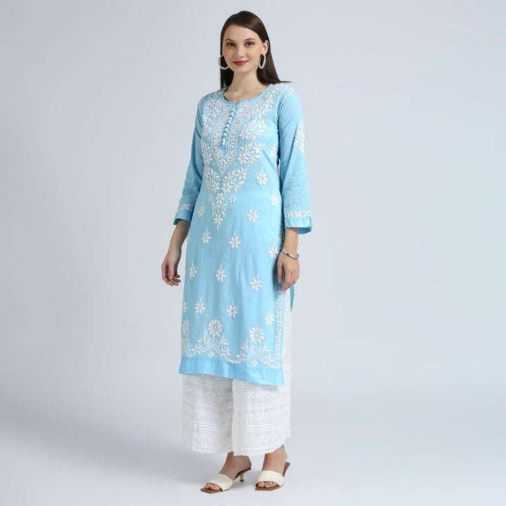 MASUMA COTTON CHIKANKARI LONG KURTI