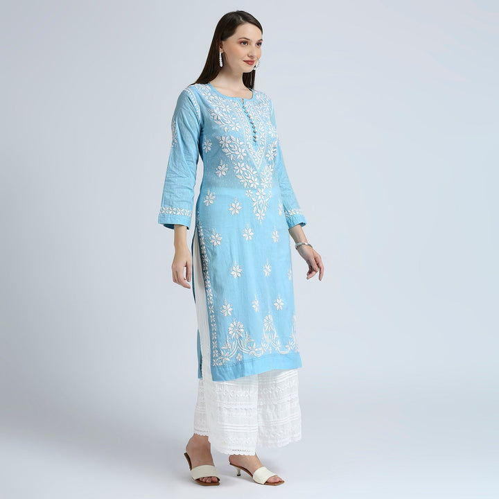 MASUMA COTTON CHIKANKARI LONG KURTI