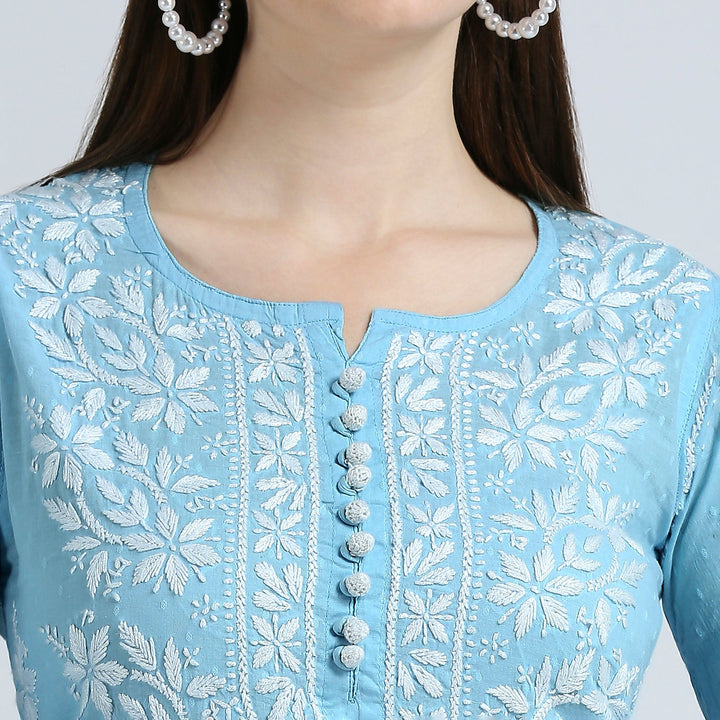 MASUMA COTTON CHIKANKARI LONG KURTI