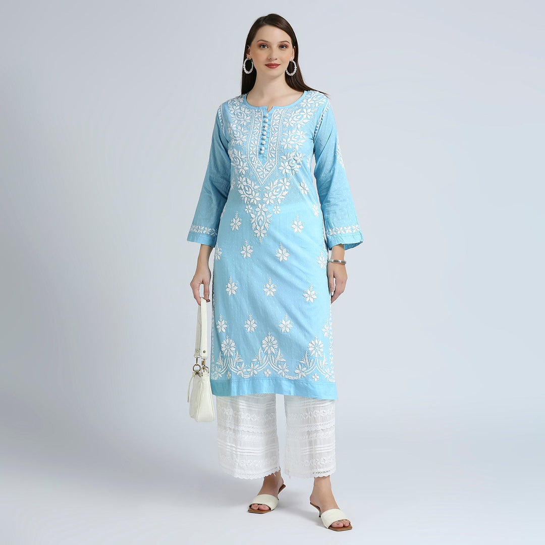 MASUMA COTTON CHIKANKARI LONG KURTI