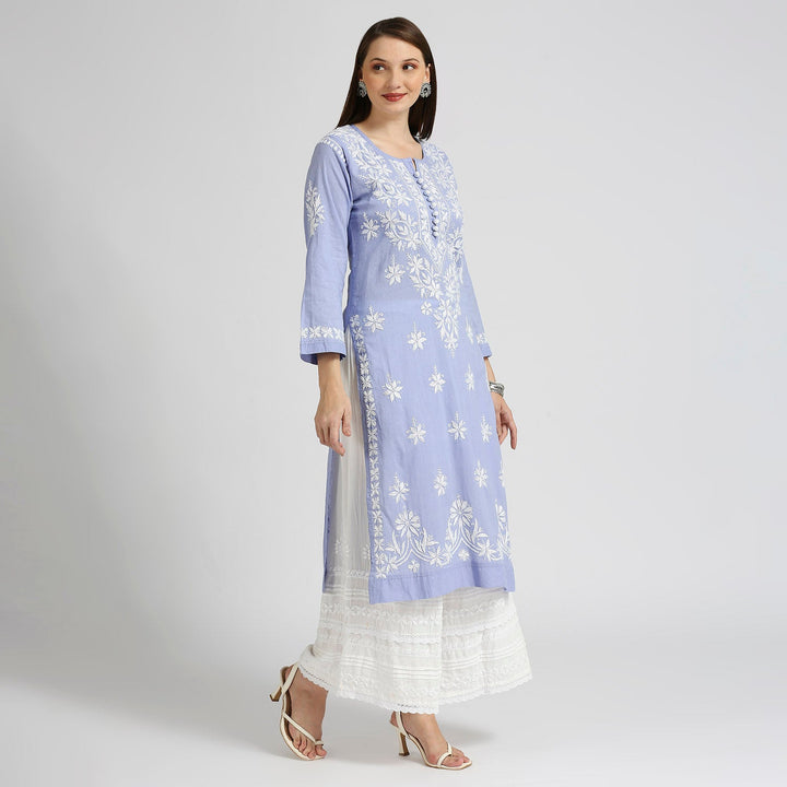 MASUMA COTTON CHIKANKARI LONG KURTI