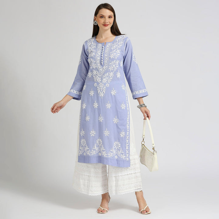 MASUMA COTTON CHIKANKARI LONG KURTI