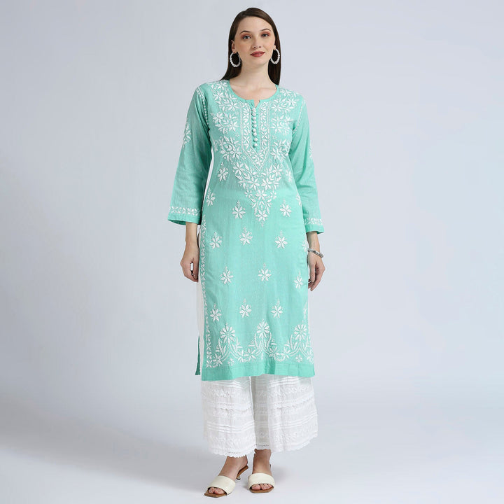 MASUMA COTTON CHIKANKARI LONG KURTI