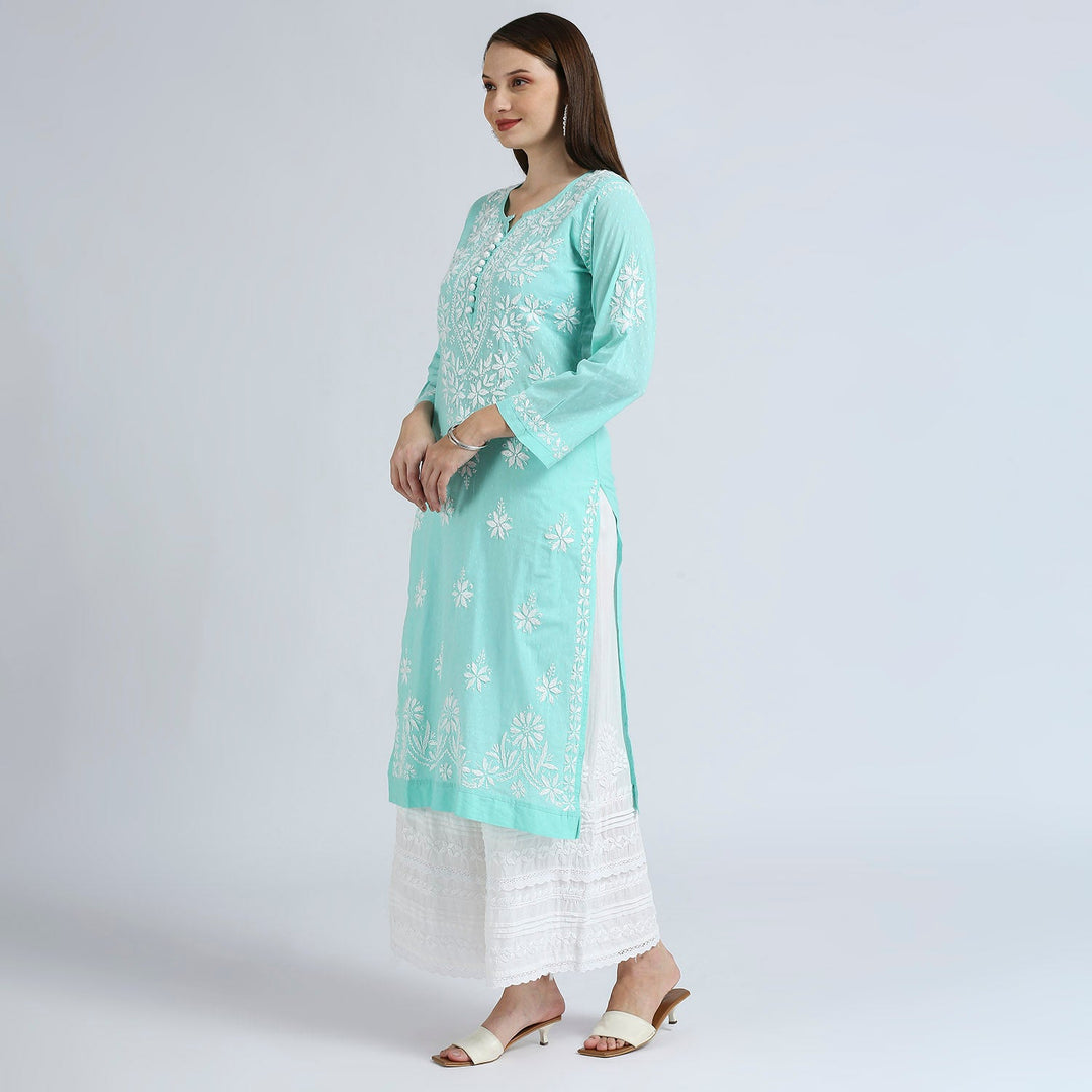 MASUMA COTTON CHIKANKARI LONG KURTI