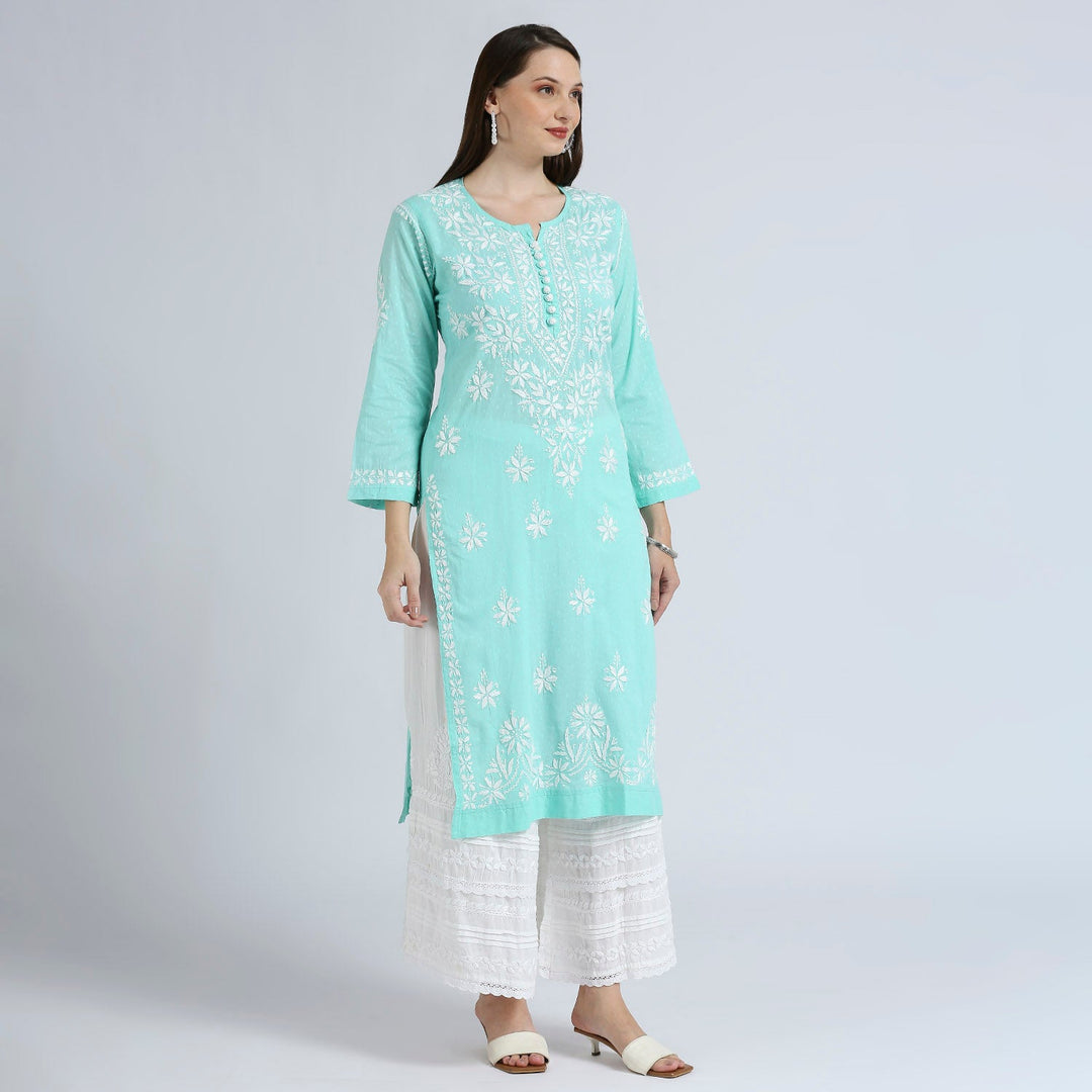 MASUMA COTTON CHIKANKARI LONG KURTI