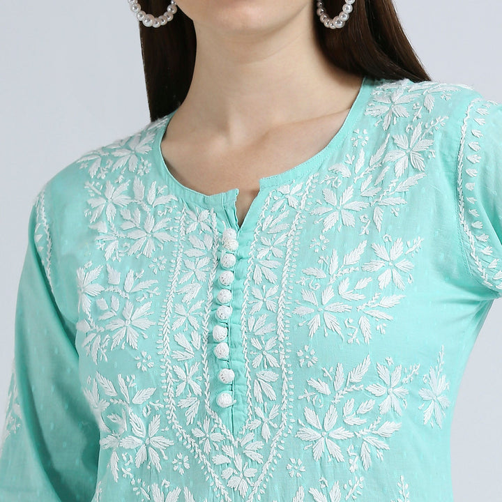 MASUMA COTTON CHIKANKARI LONG KURTI